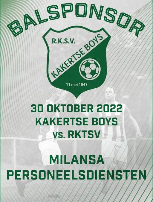 Balsponsor bij de wedstrijd Kakertse Boys – Rktsv